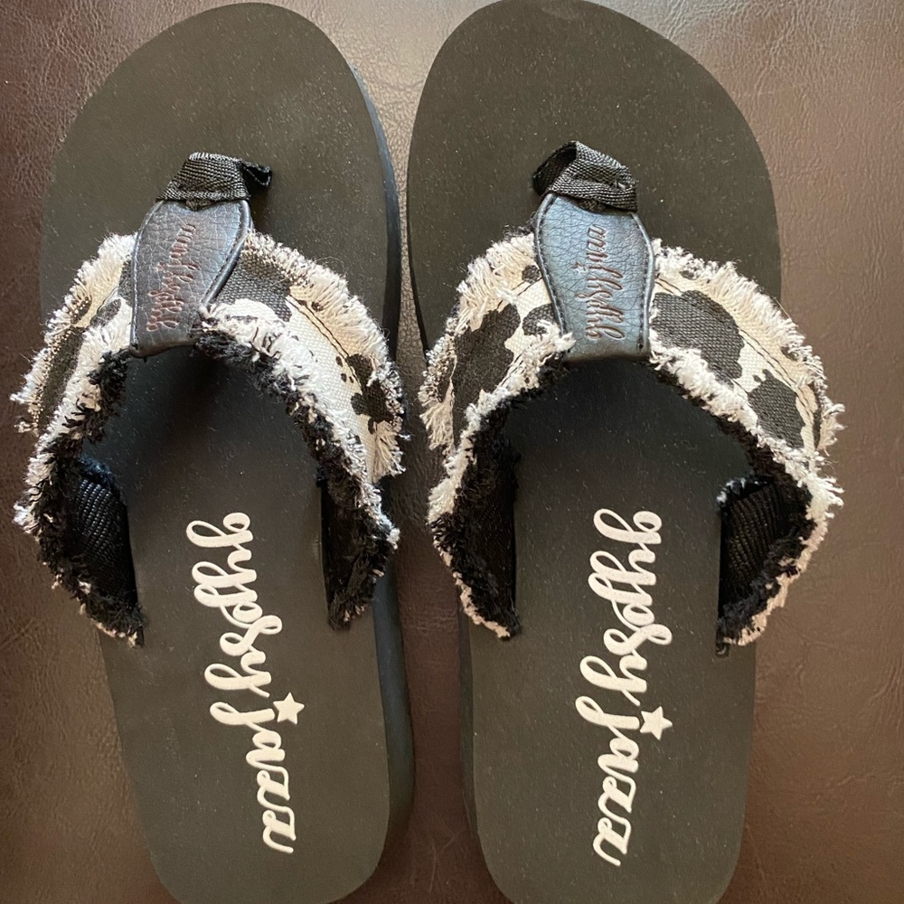 Gypsy jazz sandals cow print